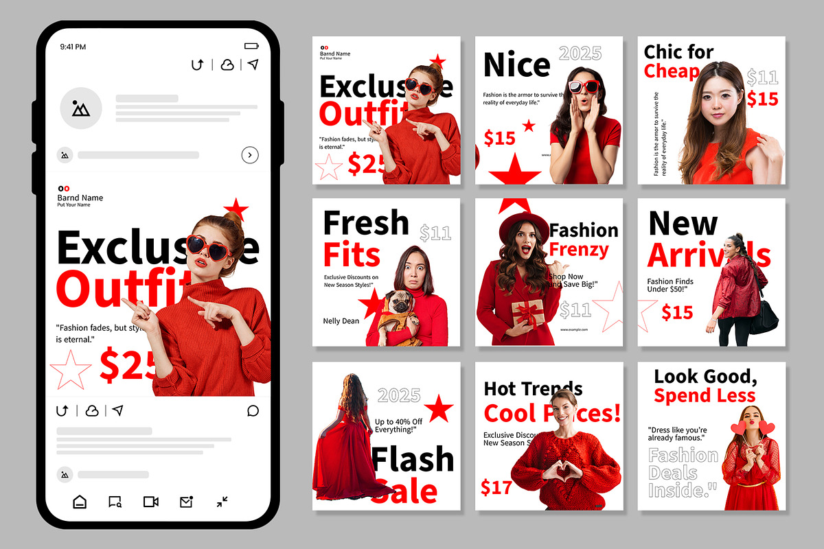 Fashion Collection Social Media Post, an UI Kit Template by CreativeShaper (Photo 1 of 3)