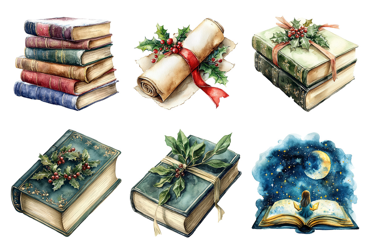 Watercolor Christmas Readings Clipar, an Illustration by Daily.Designs (Photo 5 of 5)