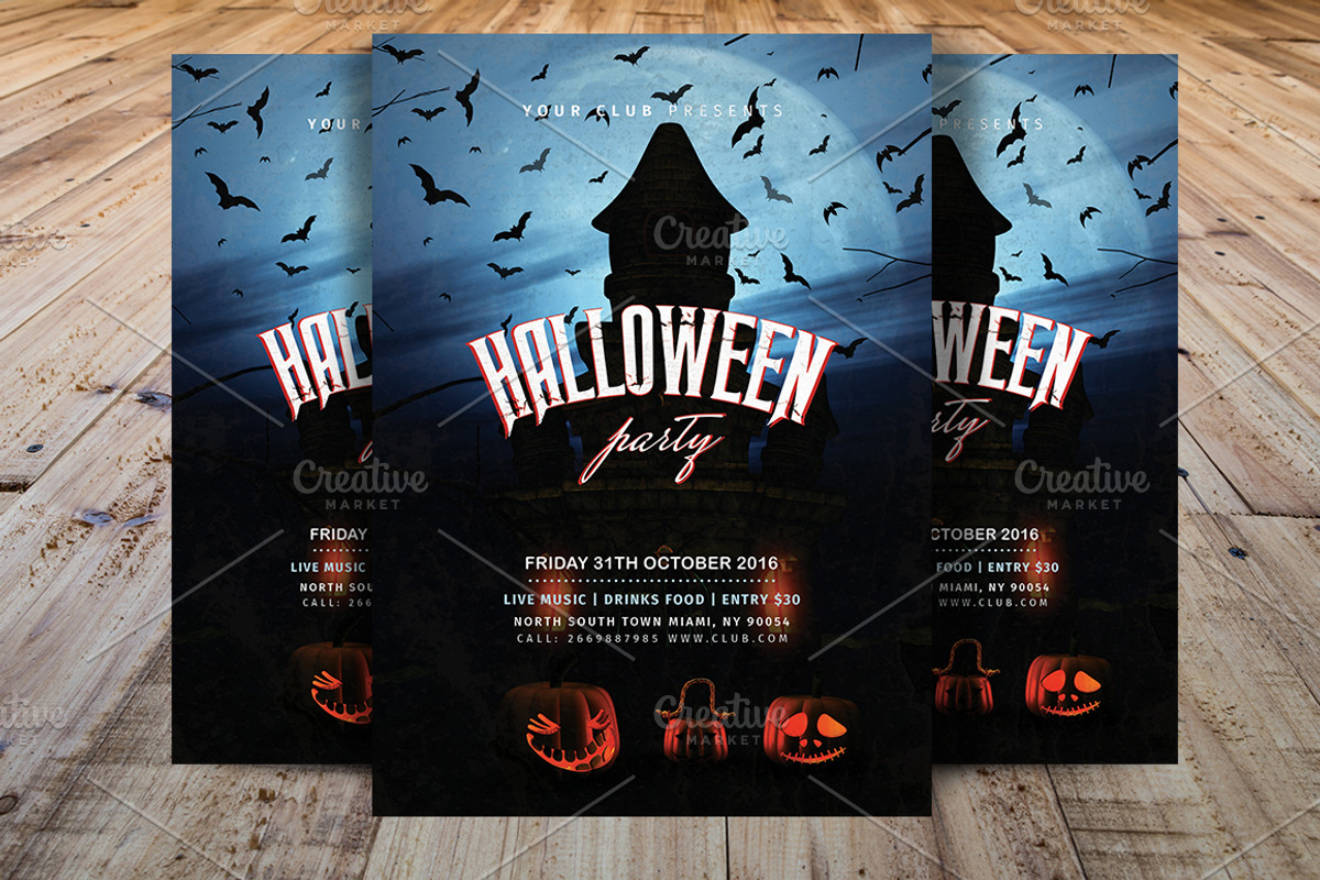 Vintage Halloween Party Flyer V4, a Flyer Template by Madhabi Studio (Photo 1 of 3)