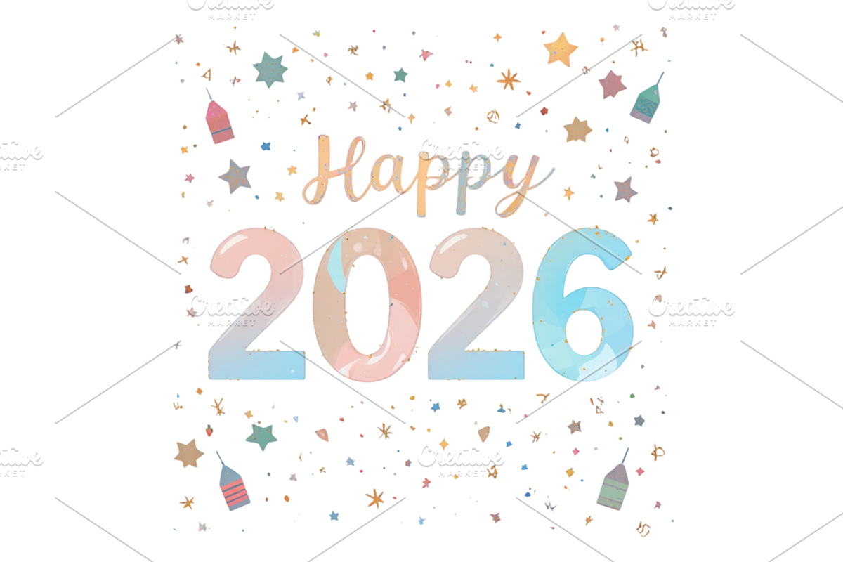 Happy New Year 2026 Celebration, a Seasonal Illustration by Creative design (Photo 4 of 7)