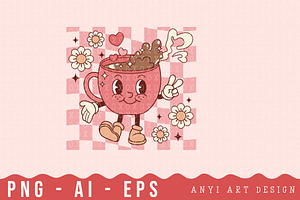 Retro Coffee Character Valentines