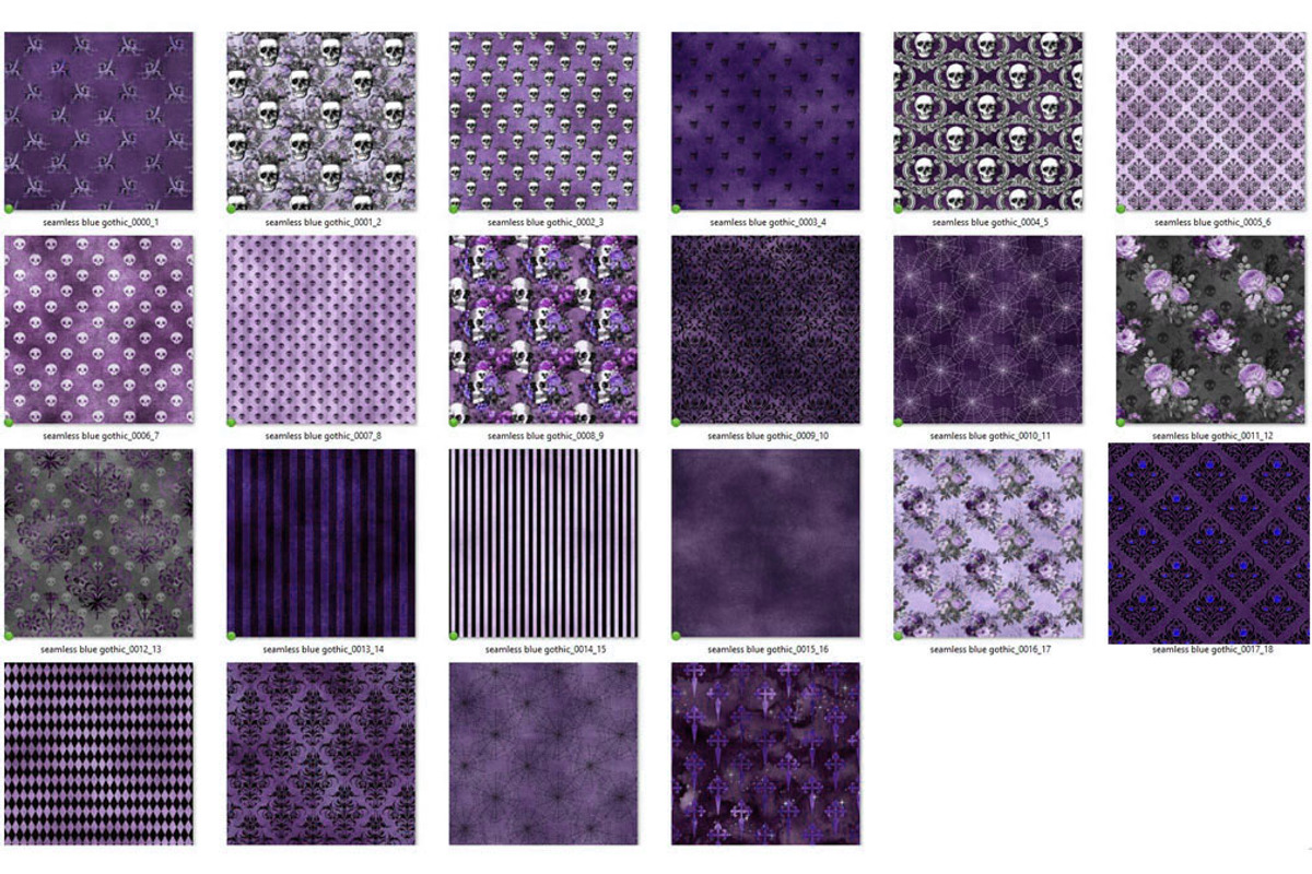 Seamless Purple Gothic Digital Paper, a Pattern Graphic by Digital Curio