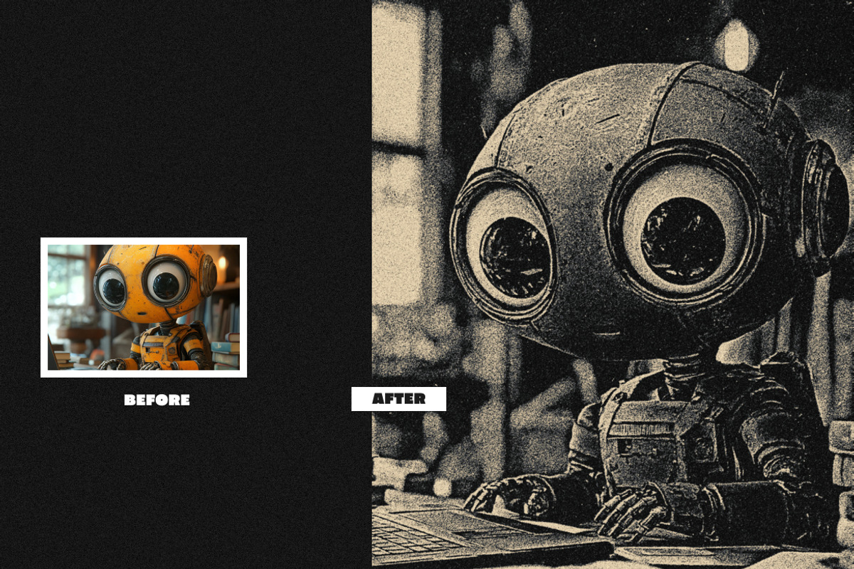 Retro Grainy Square, Poster Effect, a Layer Style Add-On by dokudokunomi (Photo 3 of 4)