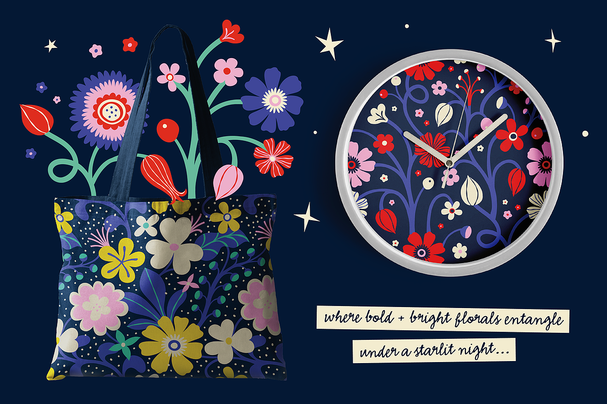 Midnight Garden Graphic Collection, a Pattern Graphic by rouxsupplyco (Photo 4 of 12)