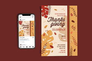 Thanksgiving Celebration Fall Brown, a Flyer Template by Me55enjah Design
