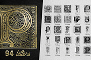 28 IN 1 VINTAGE LETTERS COLLECTION, a Symbol Font by Graphic Spirit (Thumbnail 18 of 31)