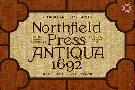 Northfield - Pressed Heritage, a Serif Font by Setara Langit Studio