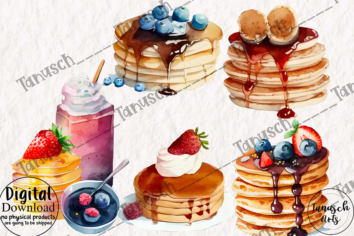 Watercolor pastry clipart Part 2, a Food Illustration by TanuschArts (Photo 4 of 6)