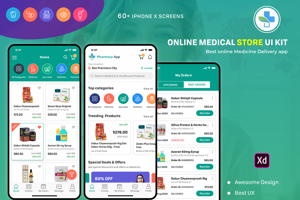 Medical Pharmacy App, a Websites & App Template by UX Design Master (Photo 3 of 15)