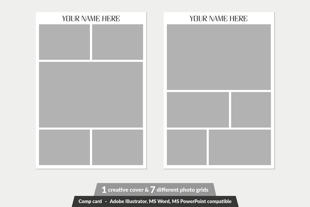 Comp Card Printing digital comp card, a Resume Template by TemplateLab