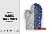 Quilted Oven Mitts Mockup, a Household Mockup by PixelMockup (Thumbnail 1 of 17)