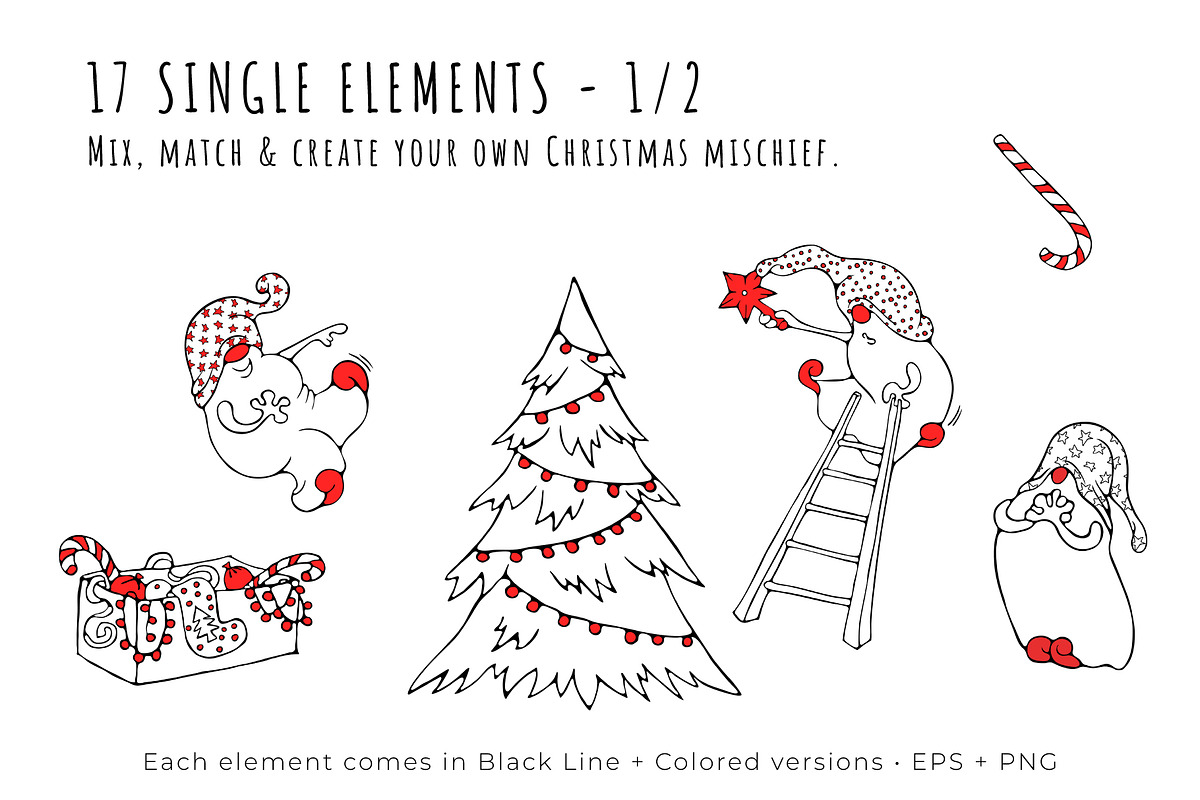 Christmas Gnome Clipart & Patterns, an Object Graphic by bubbled-rabbit (Photo 8 of 16)