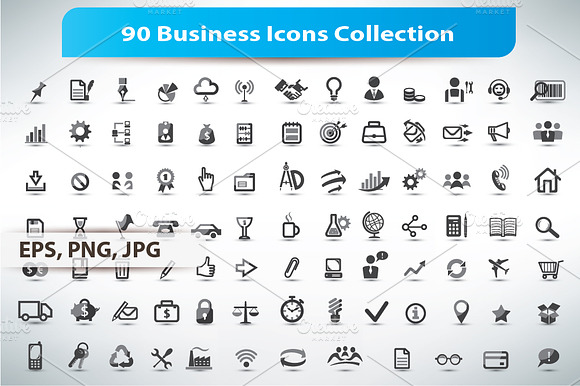 Collection Of 90 Business Icons