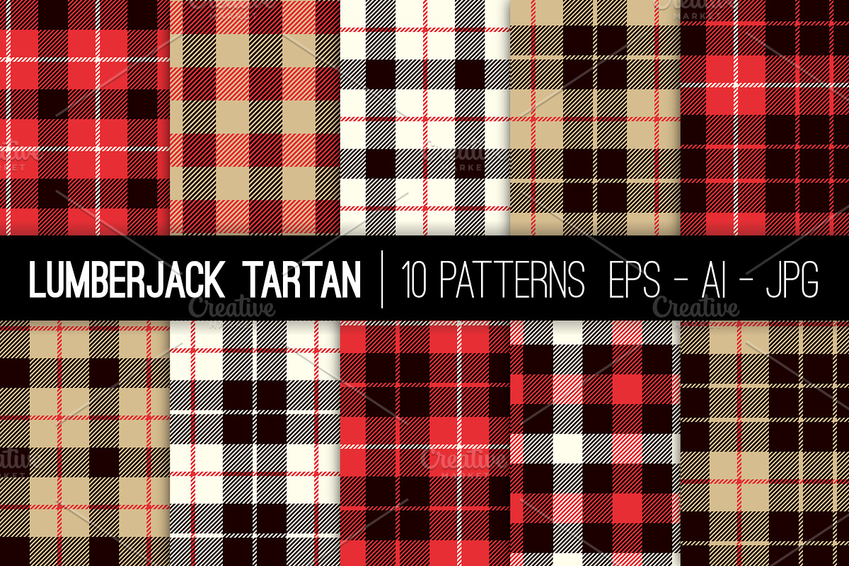 Vector Lumberjack Tartan Patterns, a Pattern Graphic by SubwayParty (Photo 1 of 5)