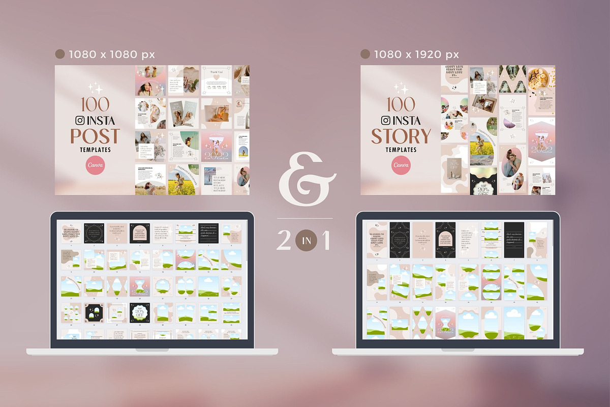 Instagram Template Canva Pack Shine, a Social Media Template by Keikoya (Photo 8 of 18)