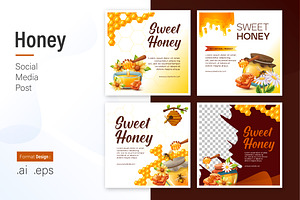 Honey Social Media Post Design
