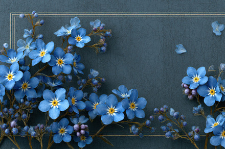 Forget-Me-Nots Blue Flowers Floral F, a Photo by Pixeness Studio