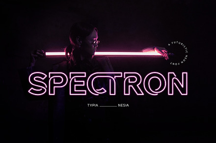 Spectron - Neon Font, a Sans Serif Font by Typia Nesia