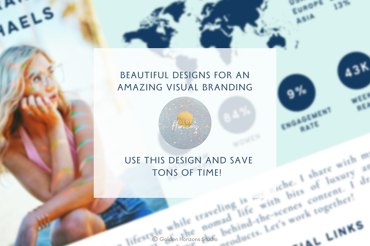 Travel Influencer Media Kit Blue, a Resume Template by Golden Horizons Studio (Photo 8 of 8)