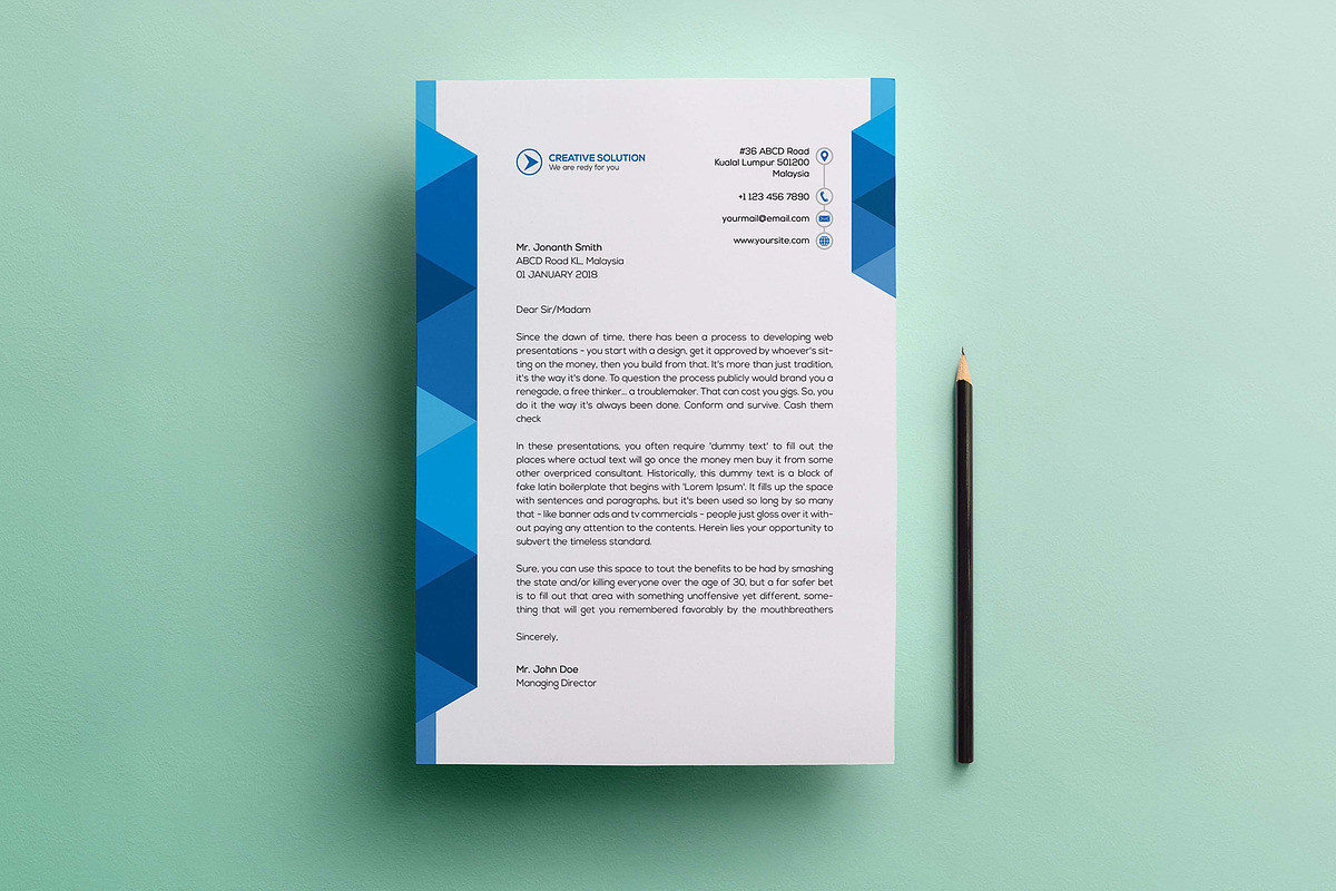 Corporate Letterhead with MS Word, a Stationery Template by GreenPixi (Photo 6 of 11)