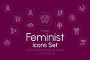 Feminist Icons Set, an Outline Icon by Prosymbols (Thumbnail 1 of 8)