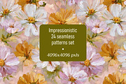 Impressionist Floral 24 Patterns Set, a Pattern Graphic by LoveDesignShop (Thumbnail 1 of 11)