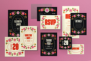 Beige Floral Wedding invitation Set, an Invitation Template by graphicook (Thumbnail 1 of 3)