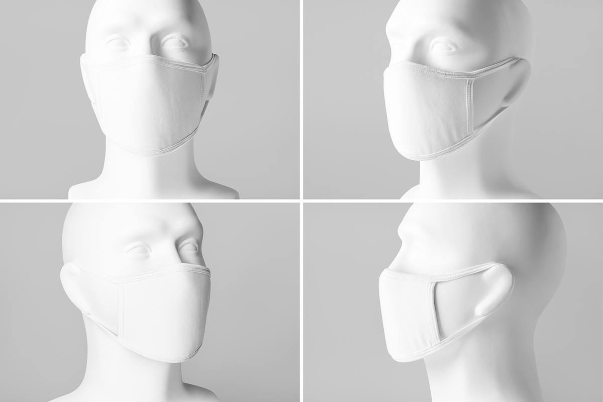 Face Mask Mock-up, a Merchandise Mockup by BLISS DESIGN (Photo 2 of 3)