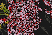 Tiger, candle, chrysanthemums, a Pattern Graphic by NayaChu (Thumbnail 7 of 9)