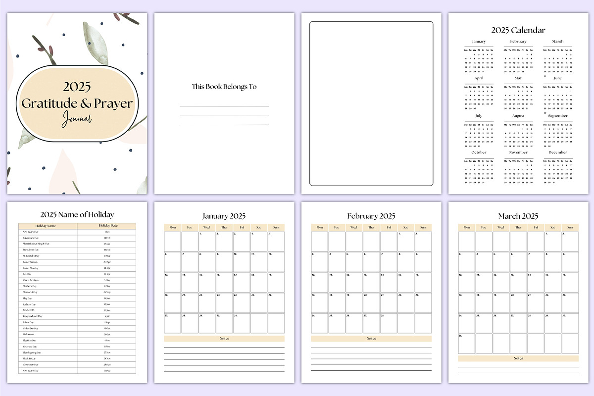2025 Gratitude & Prayer Journal Kdp, a Stationery Template by Mustafiz (Photo 2 of 6)