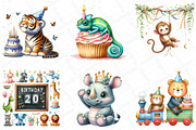 Cute Safari Party Animal Watercolor, an Illustration by DreamPrint404 (Thumbnail 3 of 5)