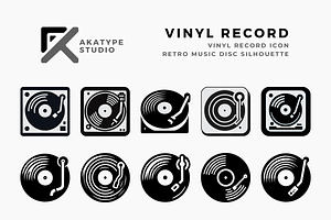Vinyl Record Icon Vector, an Icon by Akatype Studio