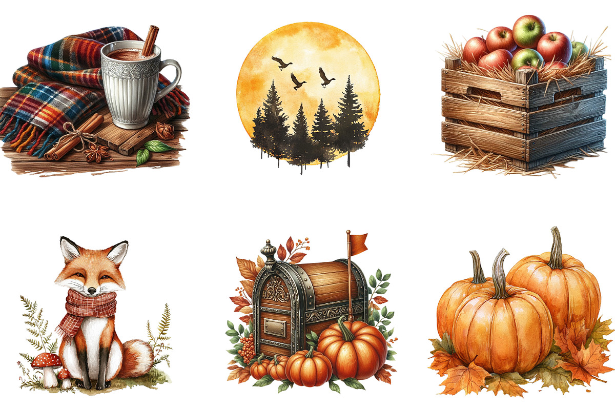 Fall Autumn Clipart, an Illustration by cherrydesign (Photo 2 of 3)
