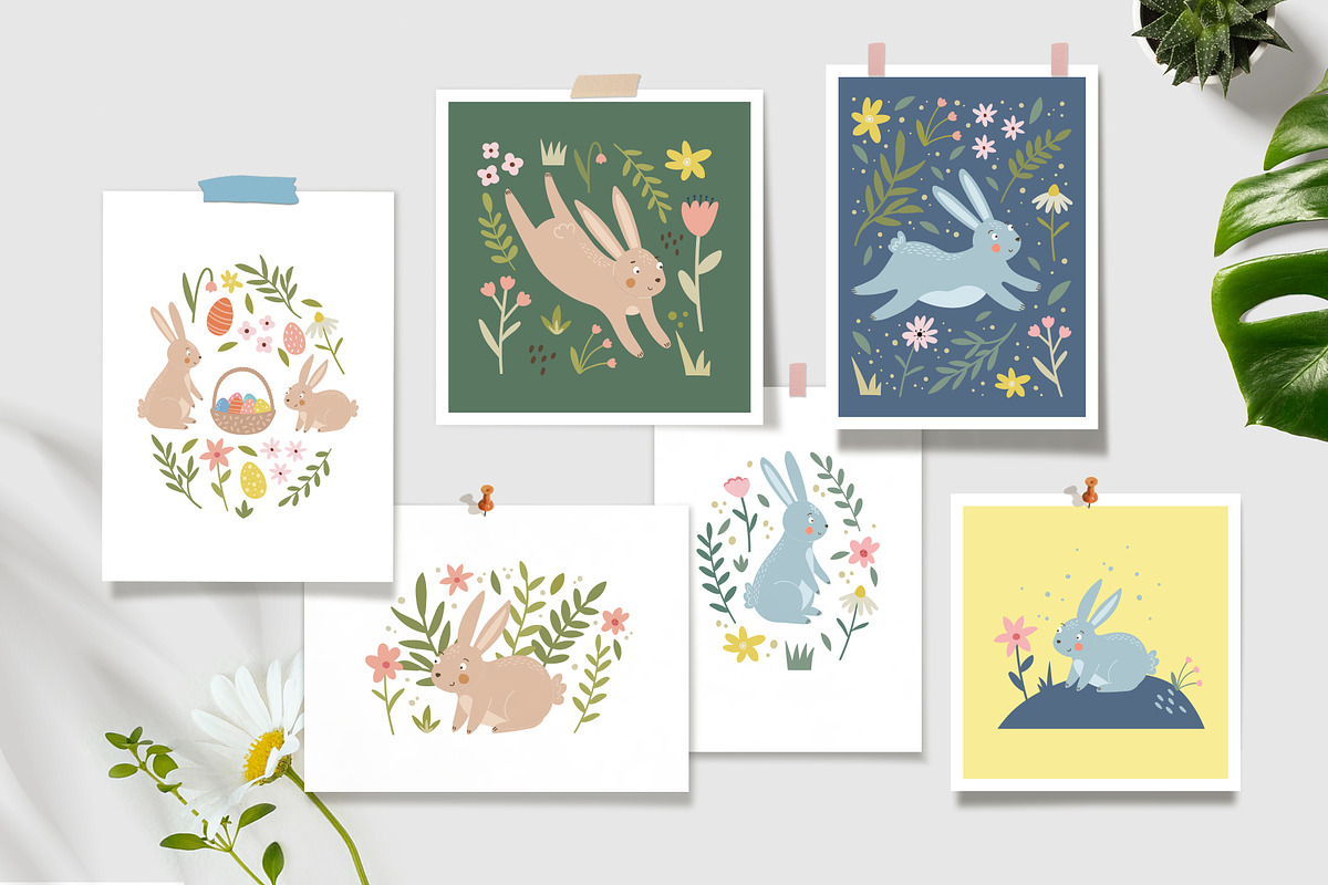 Easter Bunny Clipart, a Seasonal Illustration by Nadezhda Mikhailova (Photo 4 of 11)
