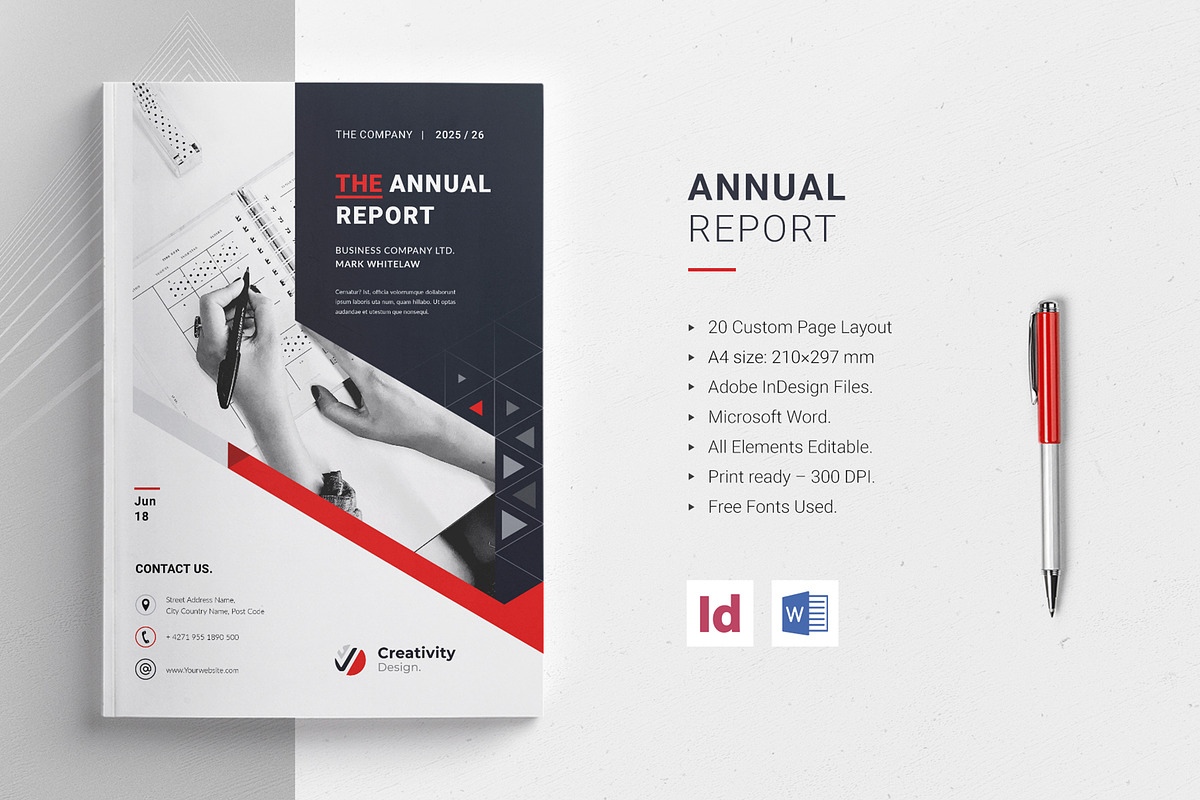 The Annual Report | InDesign & Ms Wo, a Brochure Template by Creativity-Design (Photo 1 of 12)