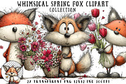 Whimsical Spring Fox Clipart, an Illustration by OK Design (Thumbnail 1 of 6)