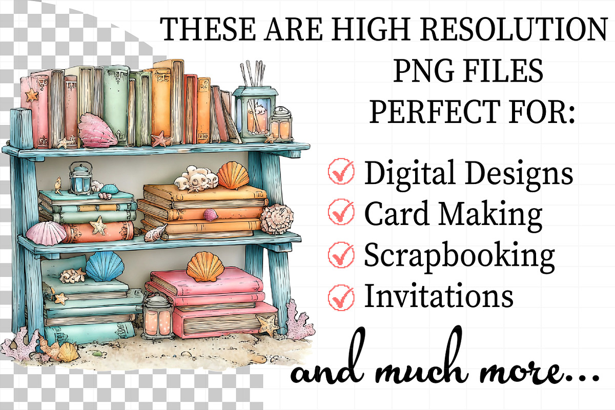 Summer Bookshelf Clipart, an Illustration by Daily.Designs (Photo 2 of 8)