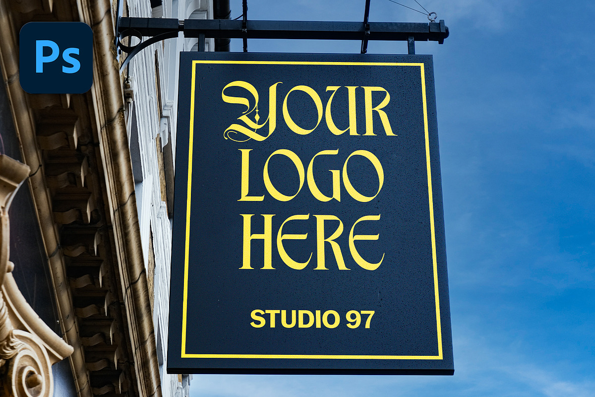 Outdoor Hanging Sign Mockup, an Advertising Mockup by Studio 97 | Mockups (Photo 1 of 2)