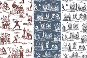 Football Toile de Jouy, a Background Graphic by Hughes Studio (Thumbnail 8 of 8)