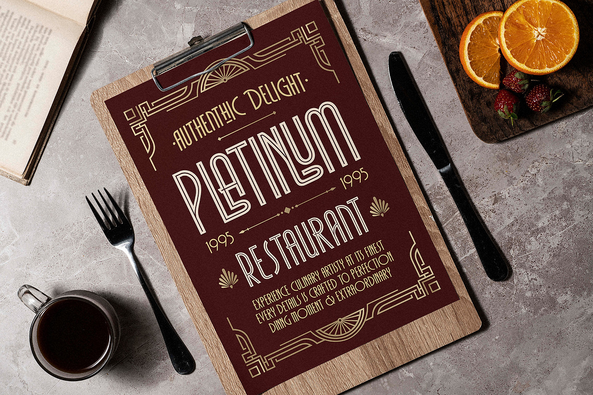 Decomang Art Deco Typeface, a Sans Serif Font by alit design (Photo 17 of 20)