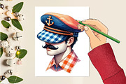 Navy Valentine Sublimation Clipart, an Illustration by RobertsArt (Thumbnail 3 of 7)