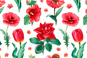 Red summer nature illustrations kit, a Texture Illustration by Sundra (Thumbnail 7 of 7)