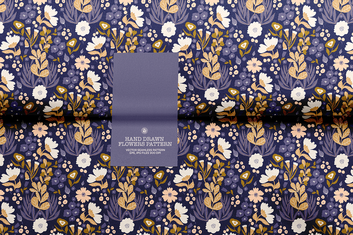 Hand Drawn Flowers Vector Pattern, a Pattern Graphic by Webvilla Studio (Photo 6 of 6)