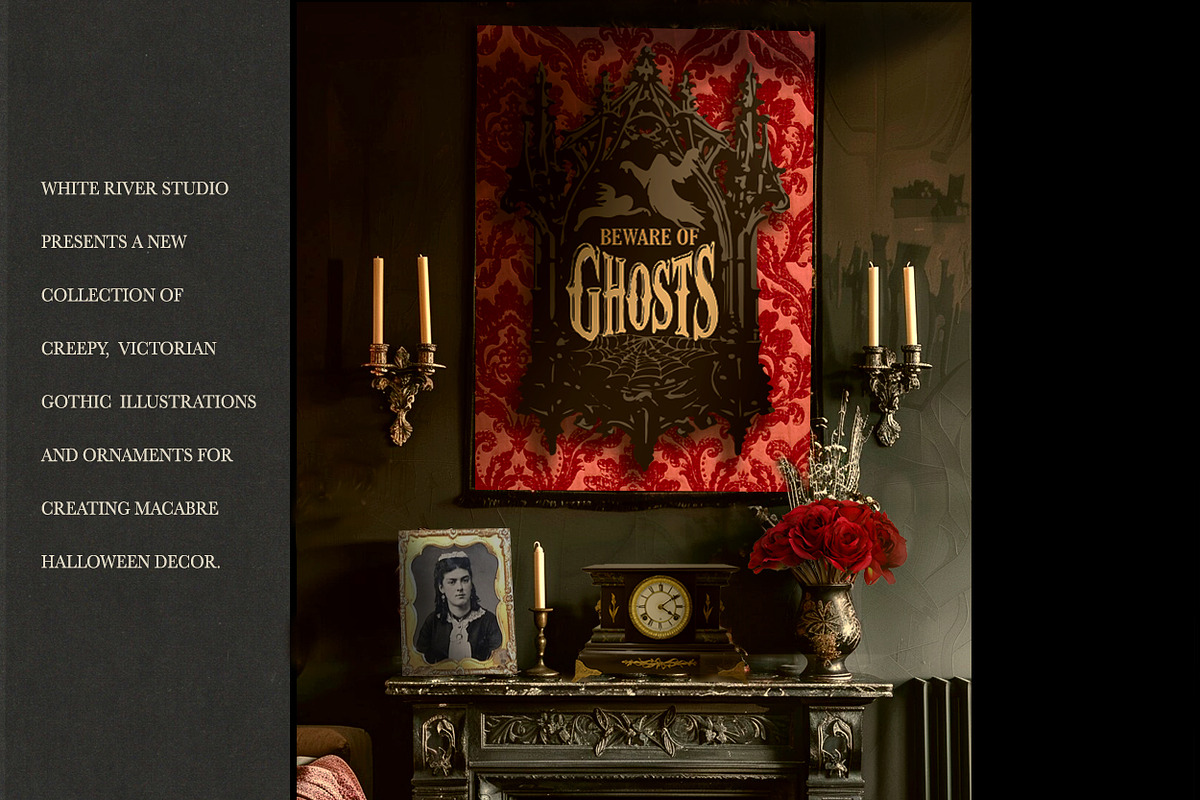 Victorian Goth Halloween, a Seasonal Illustration by WhiteRiverStudio (Photo 6 of 8)