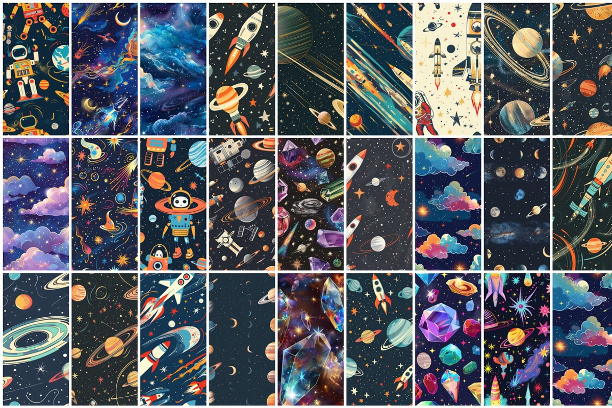 130 Cosmos Seamless Patterns, a Pattern Graphic by mkStudioLab (Photo 3 of 5)