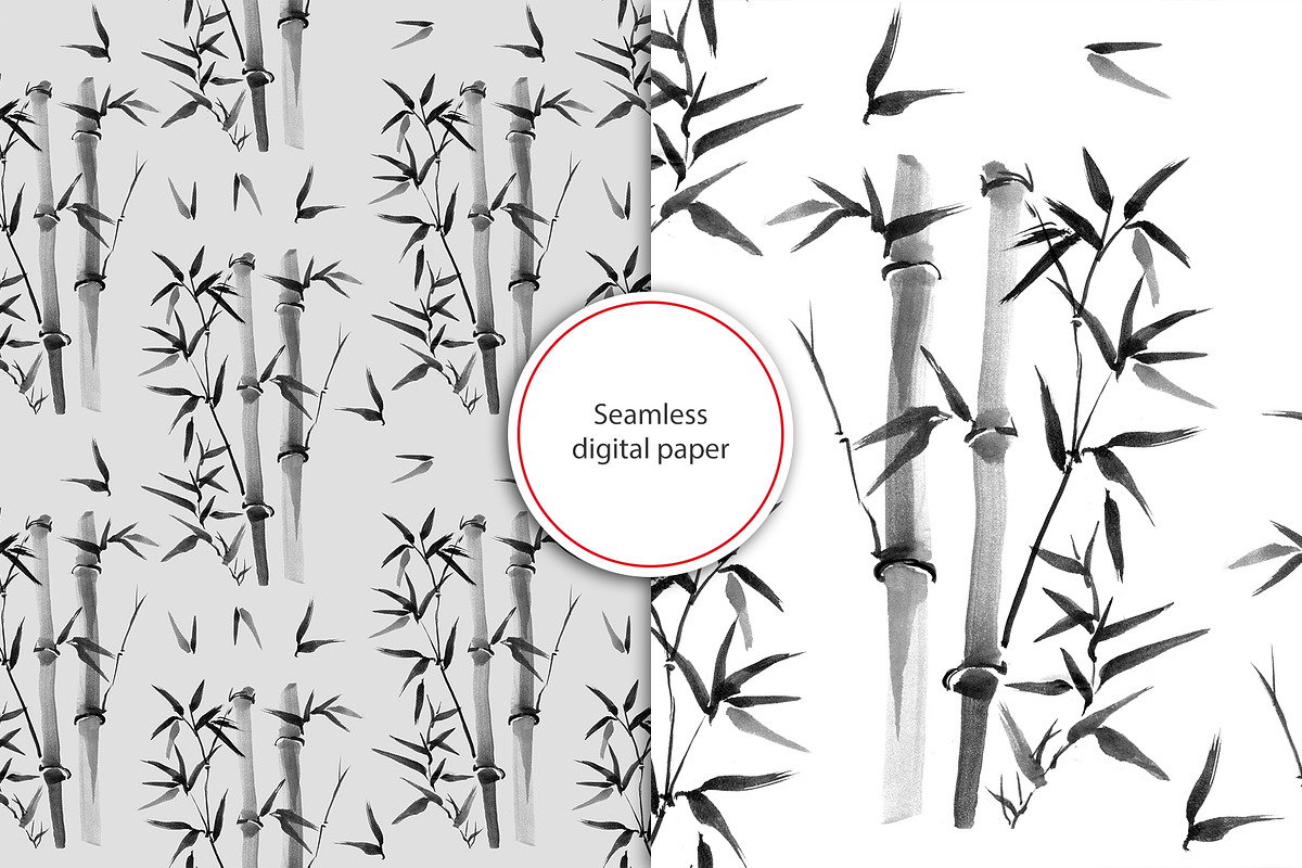 Ink Japanese bamboo, an Illustration by NataliMiasStore (Photo 7 of 8)
