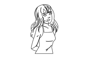 school hairstyle teen vector, a Person Illustration by pikepicture