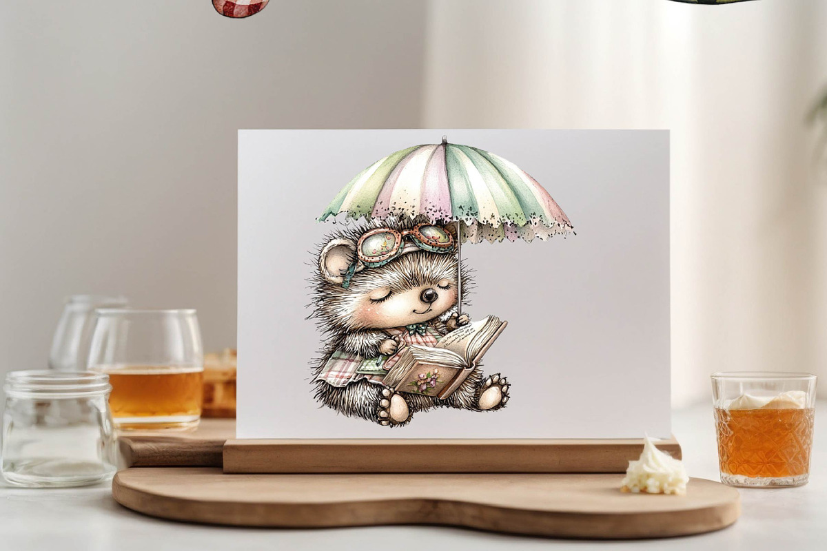 Whimsical Summer Hedgehogs Clipart, an Animal Illustration by SVGArt (Photo 4 of 9)