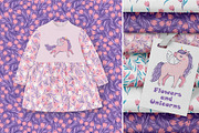 Flowers and Unicorns Patterns, a Pattern Graphic by Nataliia Toporovska (Thumbnail 8 of 12)