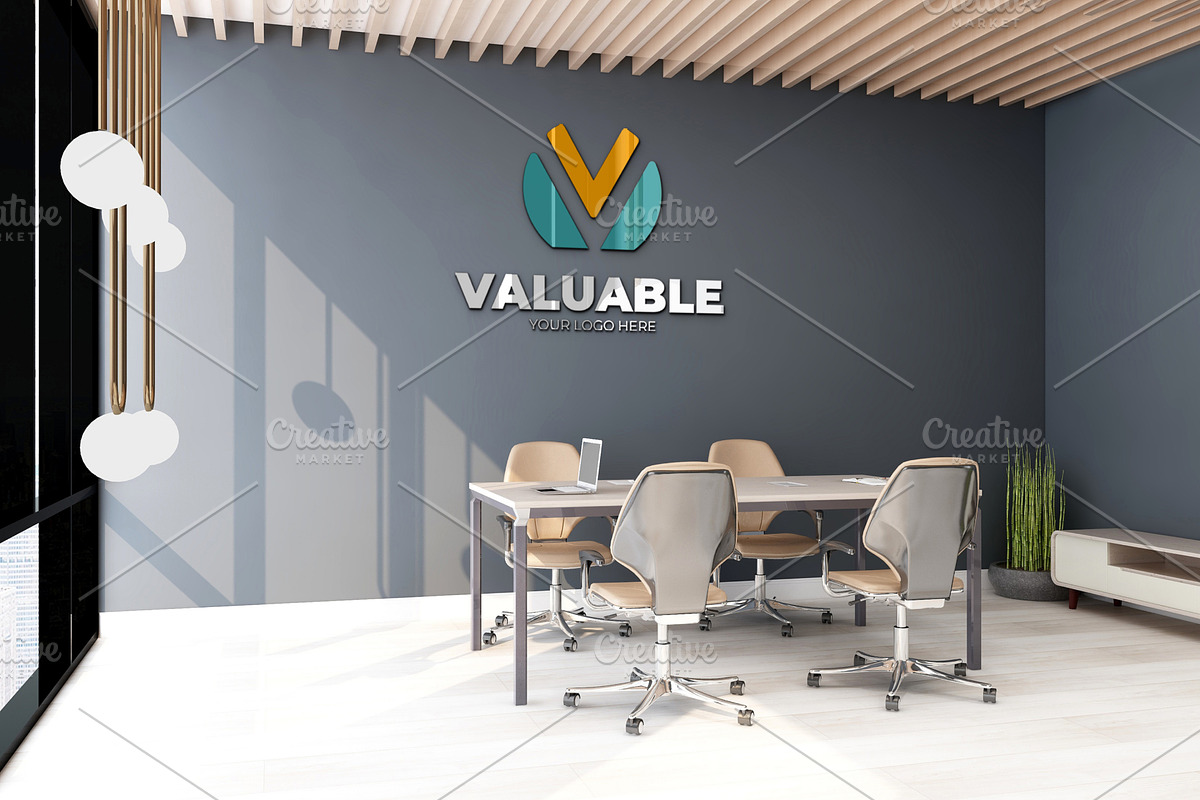 PSD Office Wall Logo Mockup, an Advertising Mockup by Ayy (Photo 21 of 23)